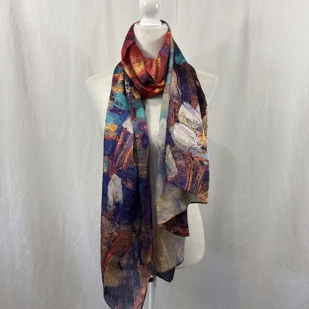 Unbranded Colorful Artsy Scarf Wrap Womens O/S Boho Festival Feminine
